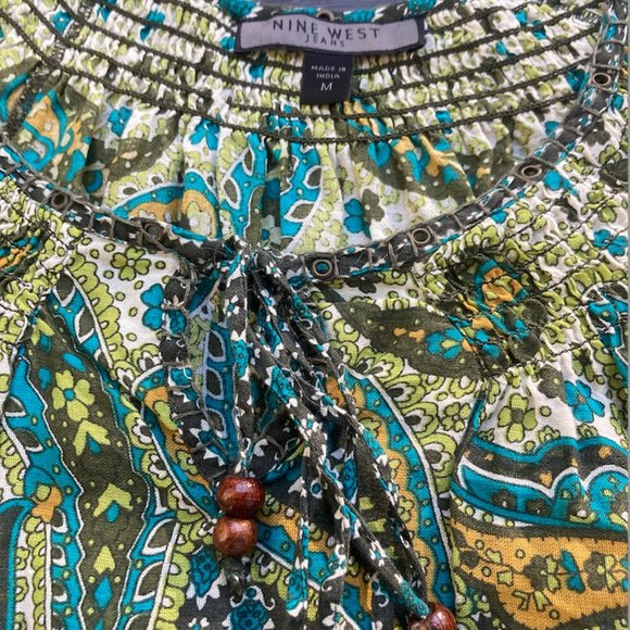 Two Nine West Paisley Tunic Tops M - Picture 2 of 10